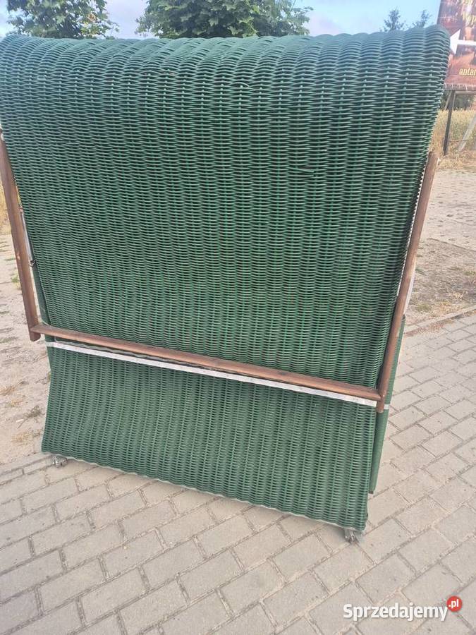 Leżak plażowy 2osobowy w zielonobeżowe paski Poddębice