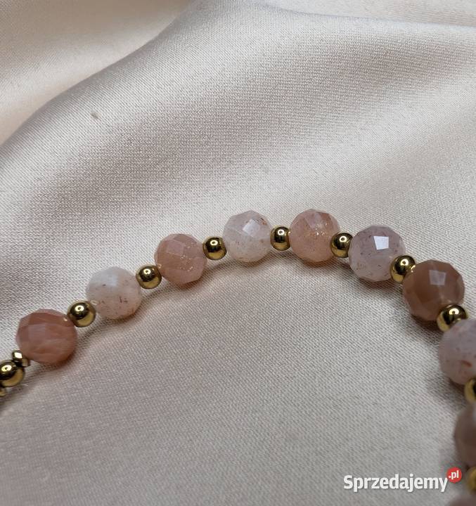 Bransoletka różaniec kamień słoneczny krzyżyk Kraków sprzedam