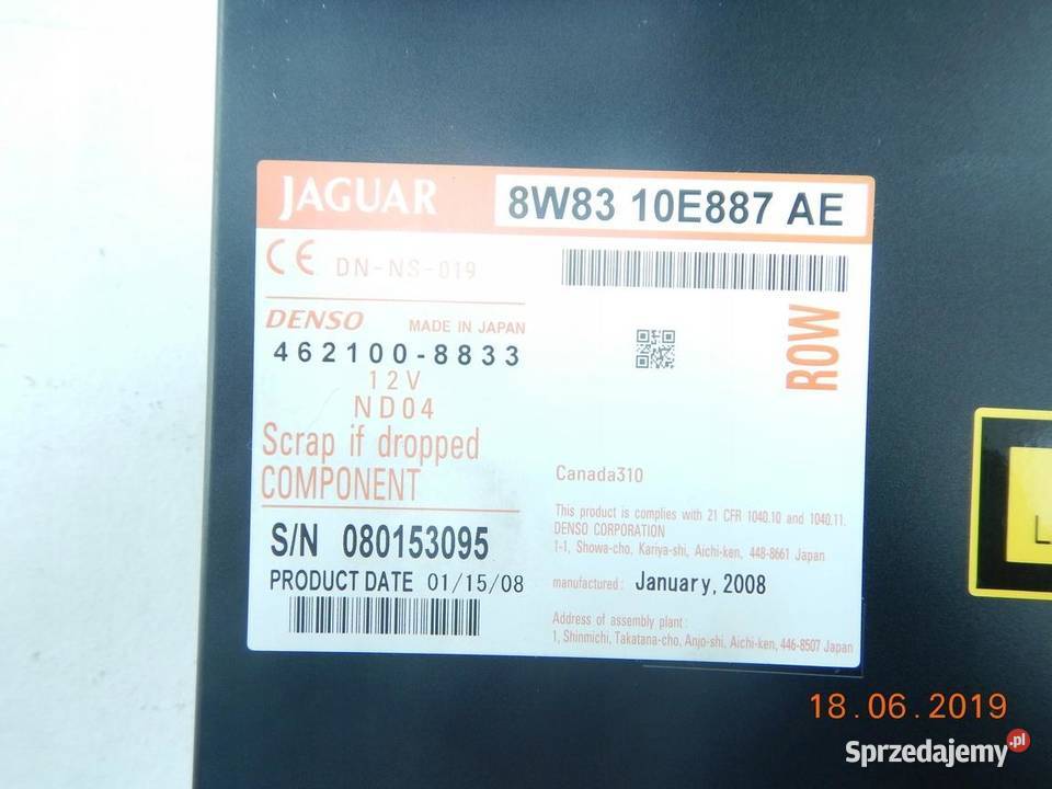 ODTWARZACZ DVD JAGUAR XK 0915 NOWY ORYGINAŁASO