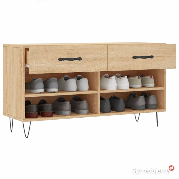Ławka z miejscem na buty dąb sonoma 102x35x55 Warszawa