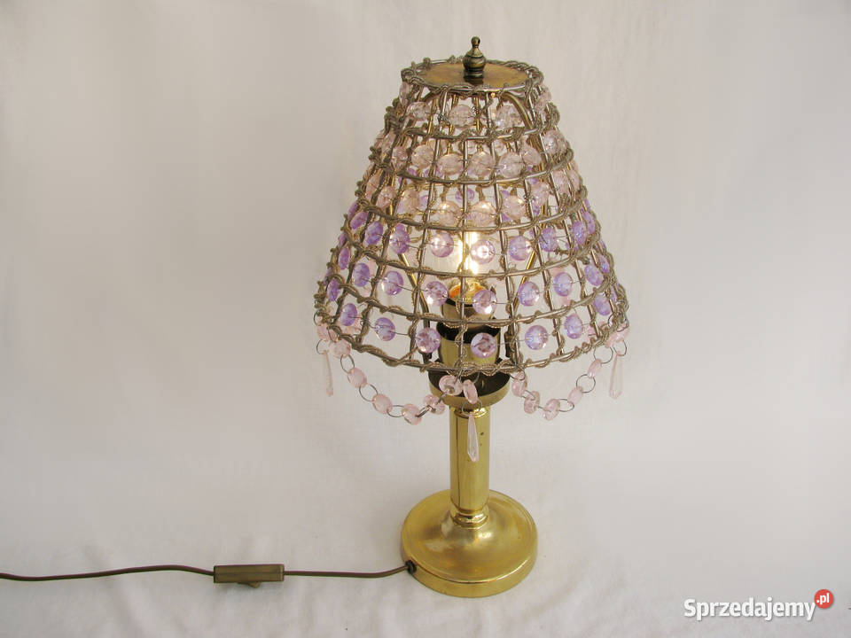 Lampka mosiądz Koraliki Kryształki zachodniopomorskie Szczecinek
