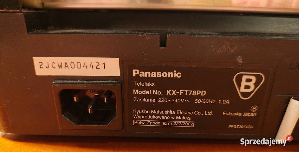 Telefon analogowy Fax Panasonic KXFT 78 plus 13 Jastrzębie-Zdrój