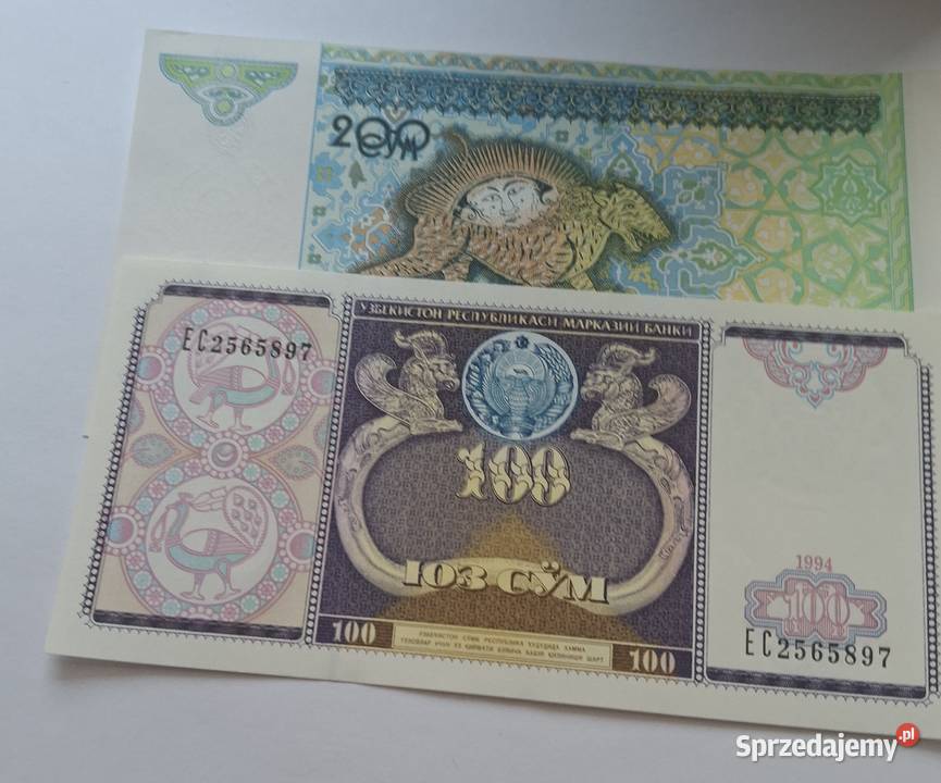 UZBEKISTAN2 BANKNOTY100 CYM200 CYM CAŁE ŁADNE Legionowo