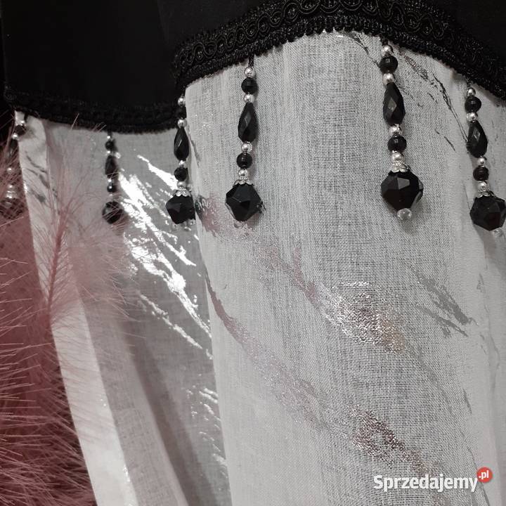 Firany z czarnymi koralami Mława