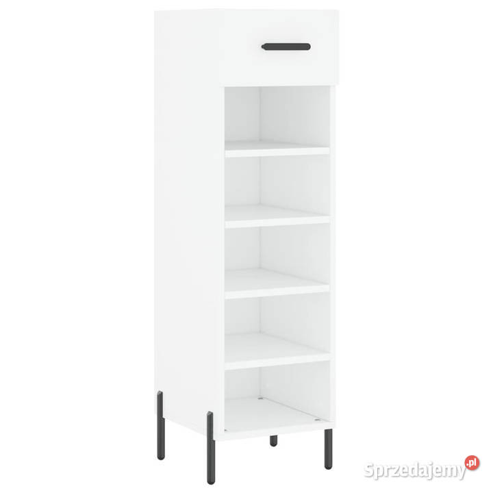 Szafka na buty biała 30x35x105 materiał