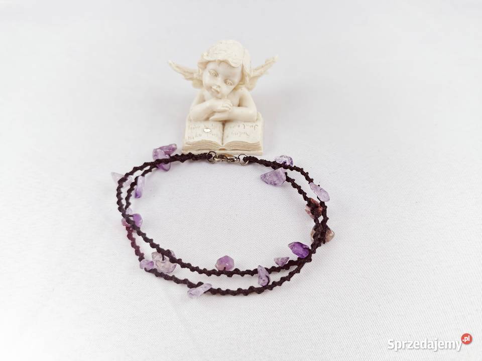 Bransoletka frywolitkowa Wiśniowa