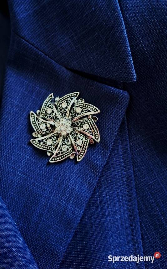 Zabytkowa broszka z kryształkami Lublin