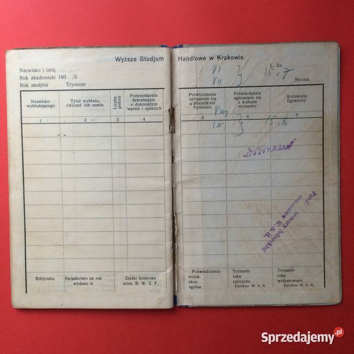 1871 Książka Legitymacyjna Wojtowicz sprzedam