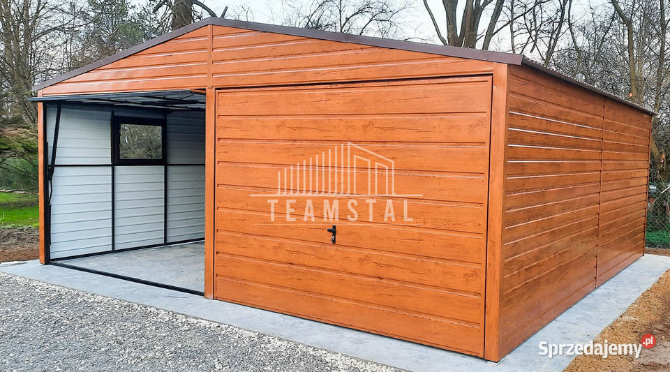 GARAŻ BLASZANY 6m x 55m poziom dwuspad 2x Brama Września