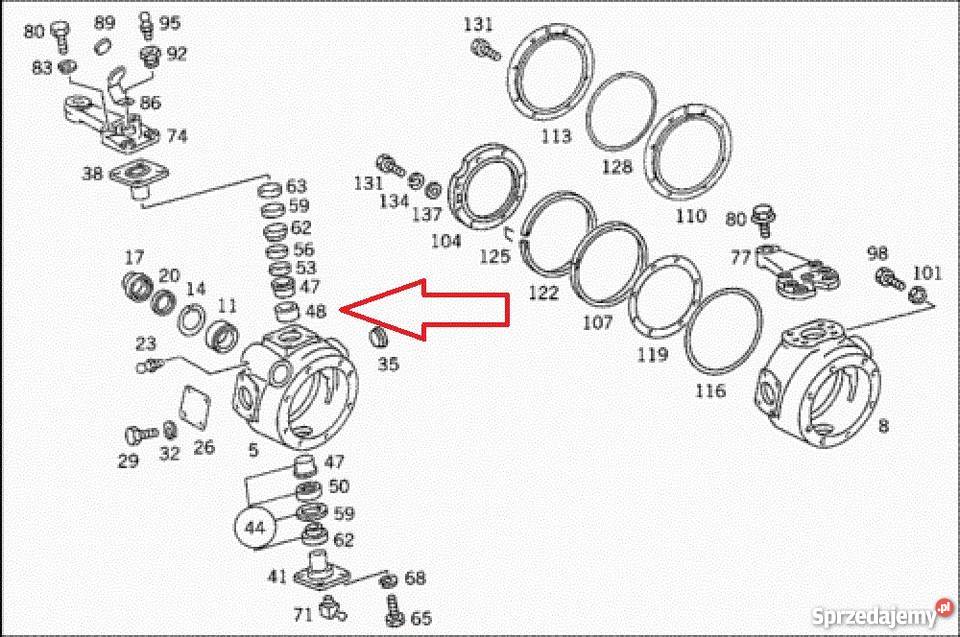 ŁOŻYSKO ZWROTNICY ZWOLNICY MERCEDES 4X4 1820 śląskie Częstochowa