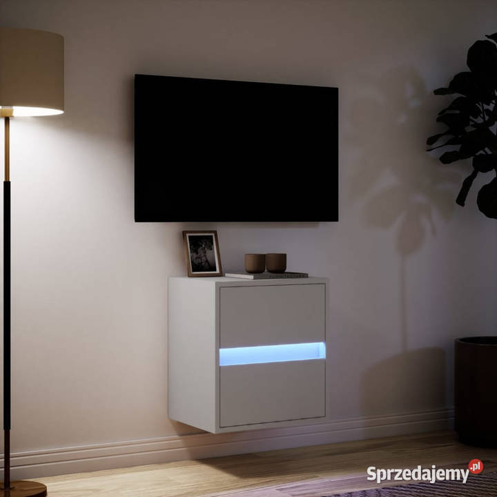Ścienna szafka TV z LED biała 41x31x45 WM852271 Warszawa