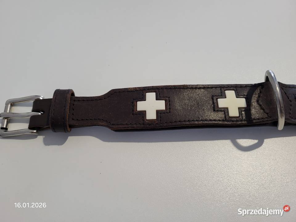 Skórzana obroża psa Swiss Hunter M brązowa świętokrzyskie Końskie
