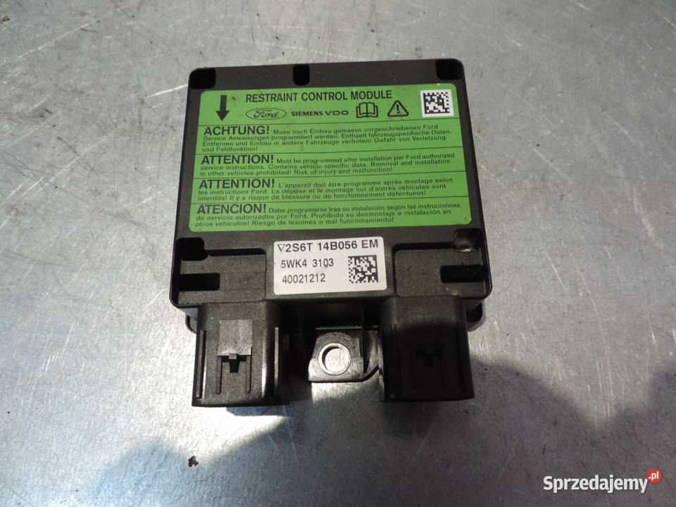 MODUŁ SENSOR AIRBAG FORD FIESTA MK6 5WK43103 Części samochodowe sprzedam
