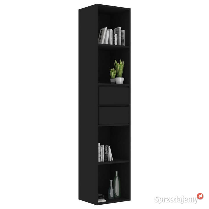Szafka na książki czarna 36x30x171 materiał Warszawa