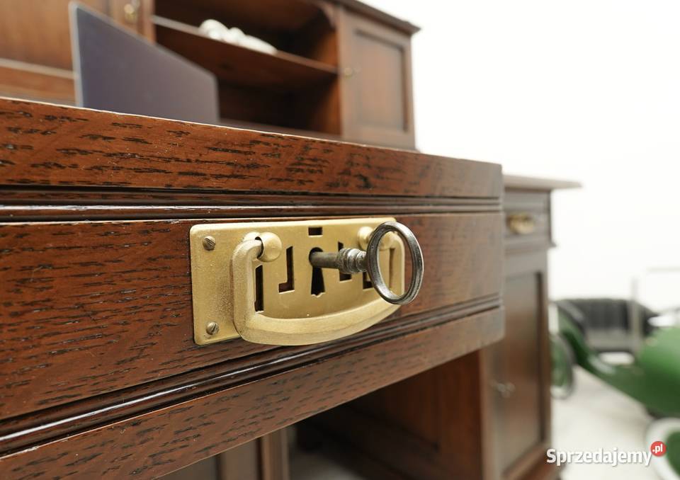 Zabytkowe secesyjne biurko z nadstawką renowacji Meble Jerka
