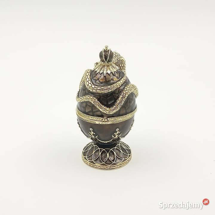 Jajko jajo faberge pojemniki szkatułka brąz styl Zawiercie
