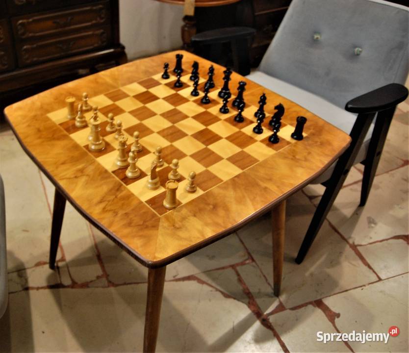 Stolik szachowy patyczak PRL Lublin