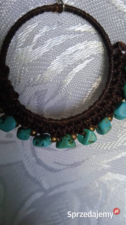 KOLCZYKI Z TURKUSAMI RĘKODZIEŁO Z AMERYKI wielkopolskie Piła