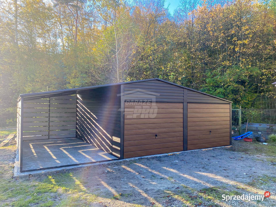 Garaż blaszany 6x6m wiata 3m 2x Brama Wieliczka