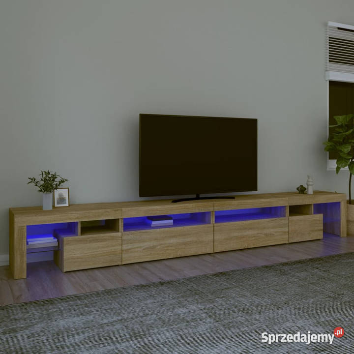 Szafka pod TV z oświetleniem LED dąb sonoma Szafki Warszawa sprzedam