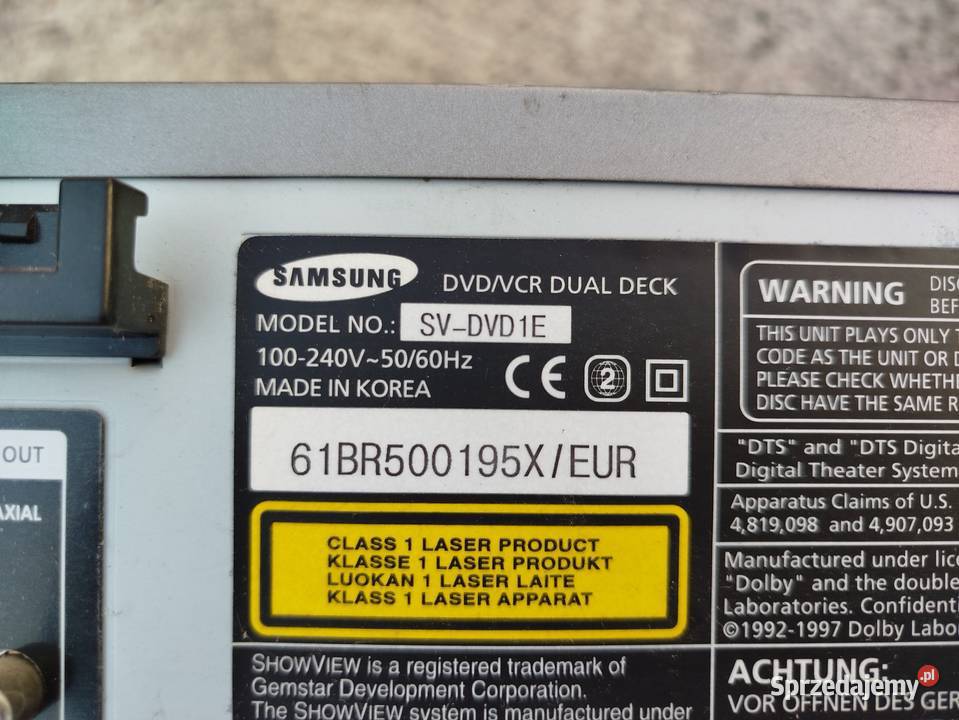 Magnetowid odtwarzacz SAMSUNG SVDVD1E Magnetowidy