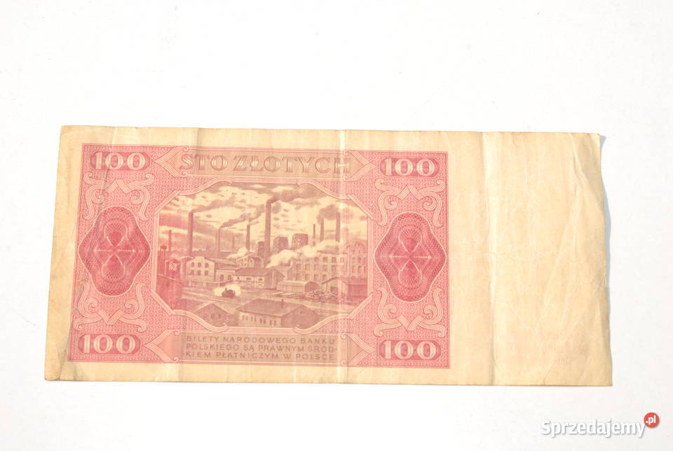 Stary banknot 100 złotych Polska 1948 antyk Cieszyn