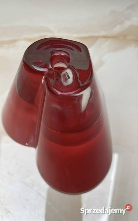 Lampka Oliwna Z czerwonego szkła W kształcie Gdańsk