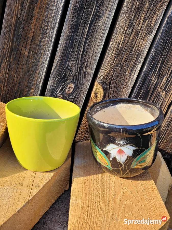 Doniczki ceramiczne 2 wielokolorowy Jędrzejów sprzedam