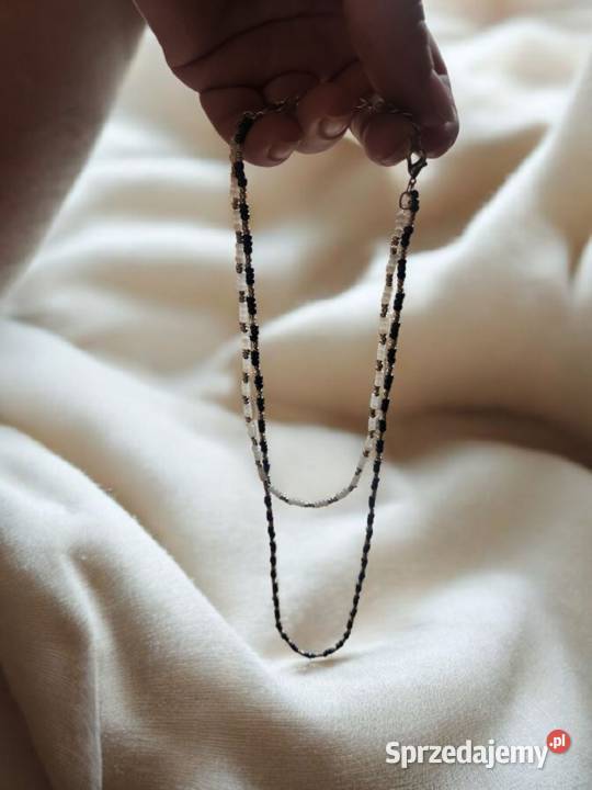 Podwójny naszyjnik z malutkich koralikow Sanok