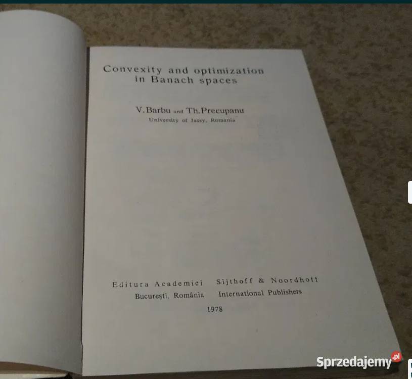 Convexity and optimization in Banach spaces miękka Książki naukowe i popularnonaukowe pomorskie