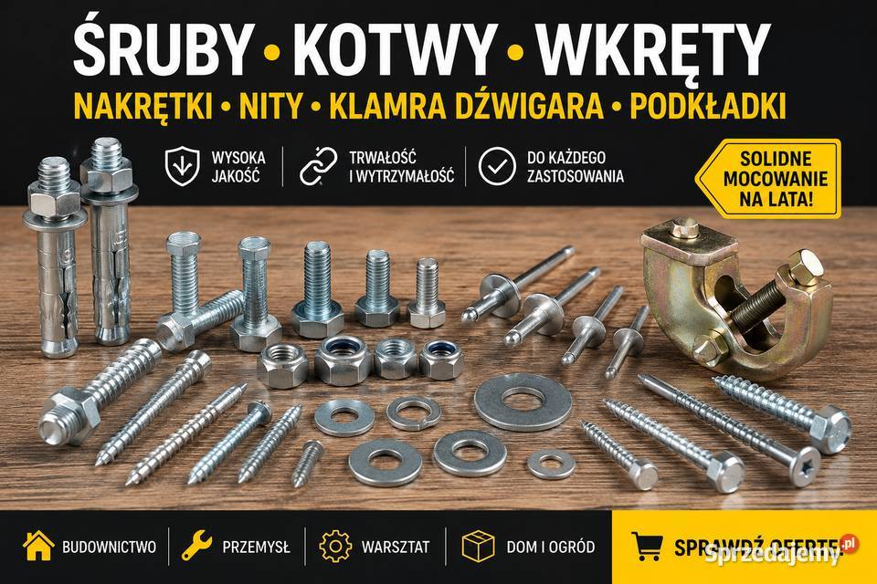 Śruby Kotwy Wkręty Nakrętki Nity Klamra Dźwigara
