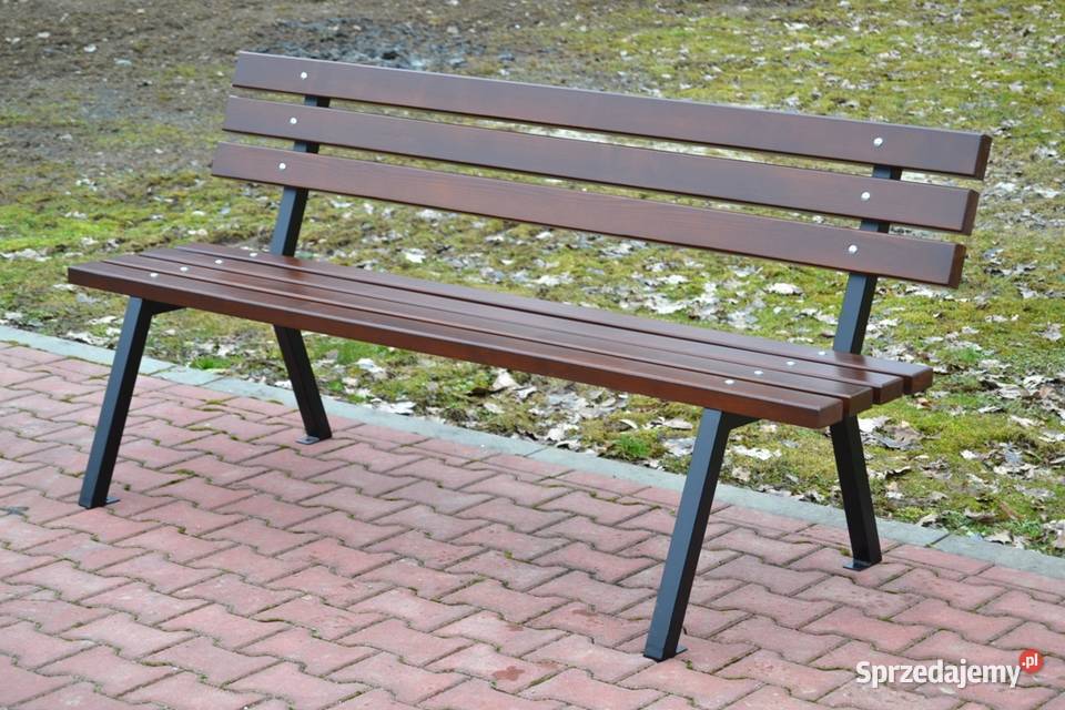 ŁAWKA stalowa z oparciem PARKOWA OGRODOWA Nałęczów
