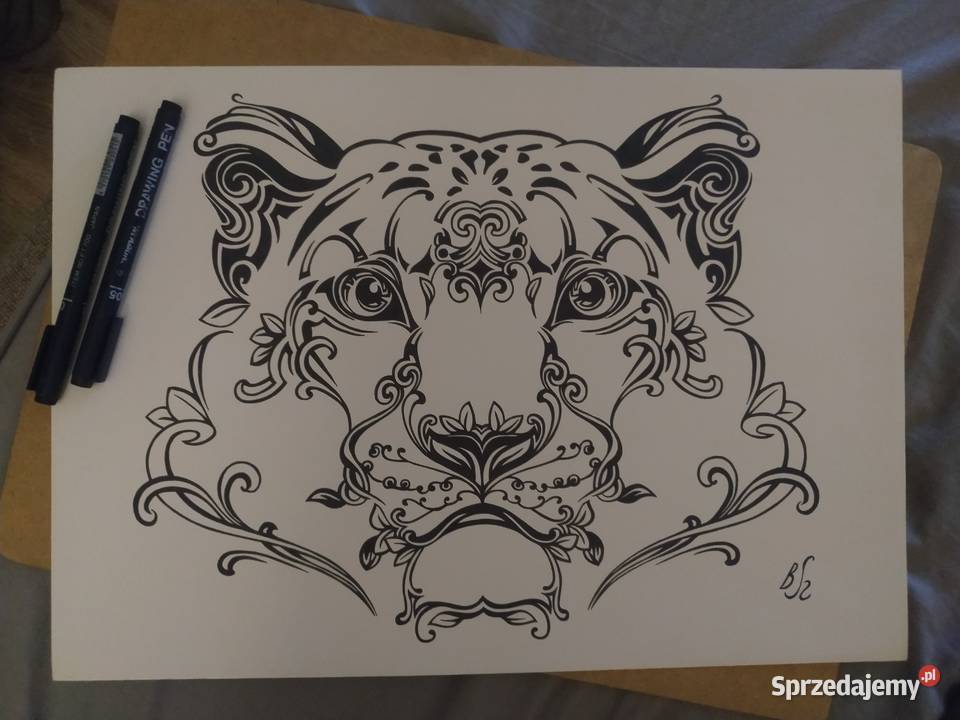 Rysunek irbis cienkopis blok tech A3 250 gm2 Warszawa