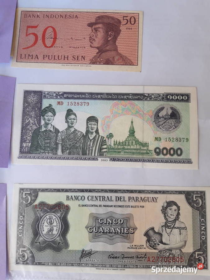 Banknot kolekcjonerski Paragwaj Laos Indonezja Ruda Śląska