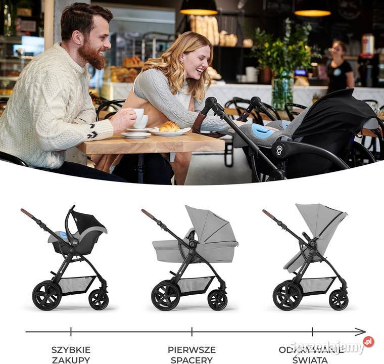 Wózek wielofunkcyjny Kinderkraft MOOV Grey 3w1 Jadowniki
