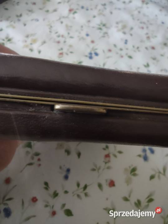 Stara francuska papierośnica skóra mosiądz Art Gniezno