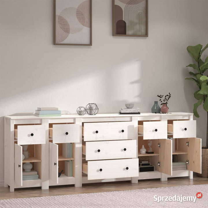 Szafka biała 230x35x80 lite drewno sosnowe mazowieckie
