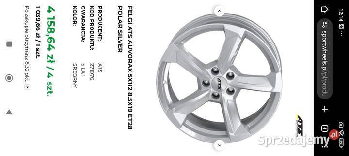 Felgi 5x112 19 Audi Volkswagen Mercedes Seat Nowy Sącz