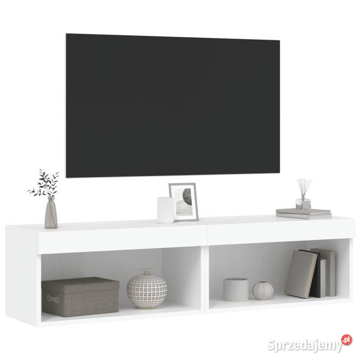Szafki pod TV z oświetleniem LED 2 białe Warszawa