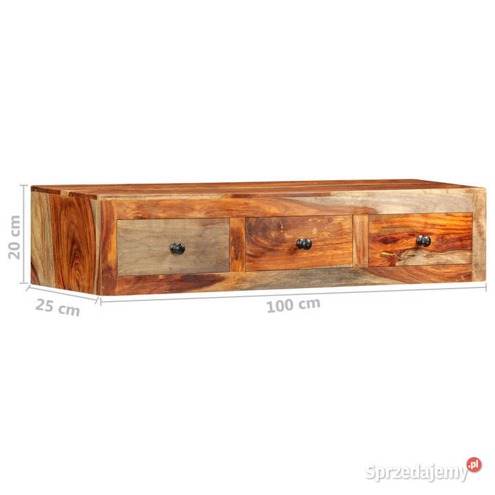Ścienny stolik konsolowy 100x25x20 lite drewno