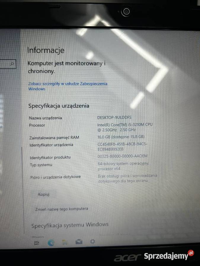 Sprzedam laptopa Acer aspire Lubartów sprzedam