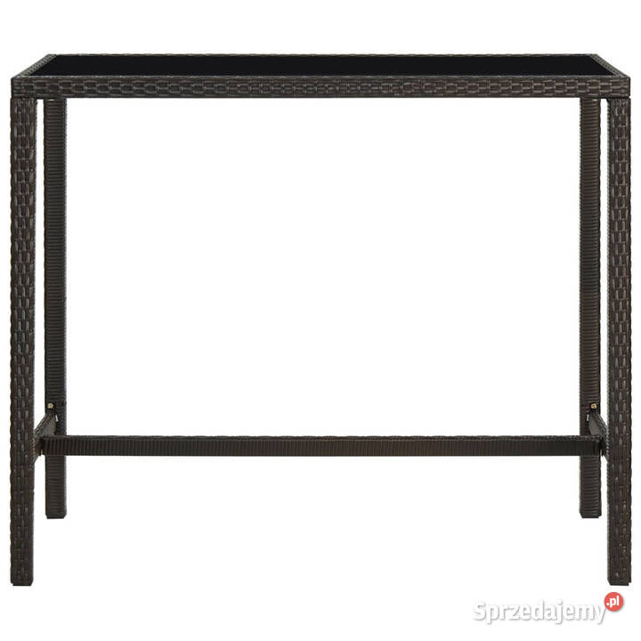Ogrodowy stolik barowy 130x60x110 brązowy rattan mazowieckie Warszawa