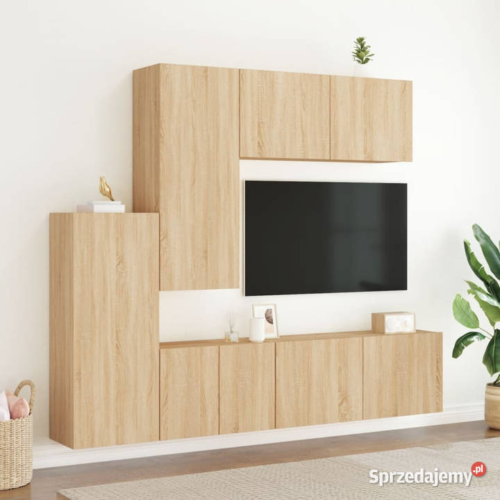5cz zestaw mebli TV dąb sonoma materiał