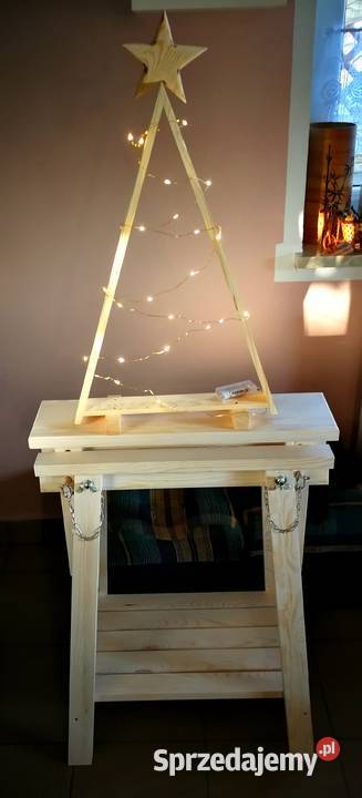 Świąteczna choinka drewniana choinka trókąt mała inny kolor Radków