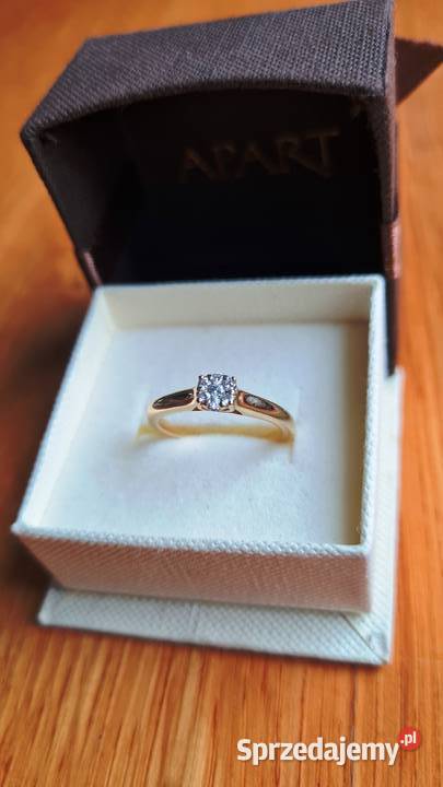 Złoty pierścionek 585 Lśniący z 7 brylantami 19 Moda i Styl sprzedam