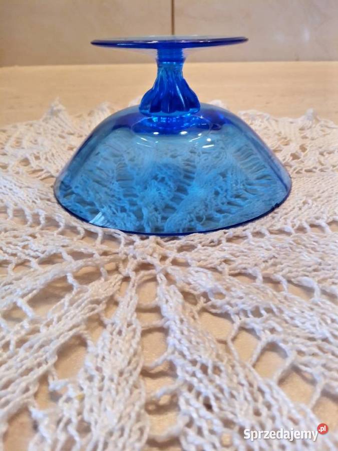 Szklana patera niebieska sprzedam