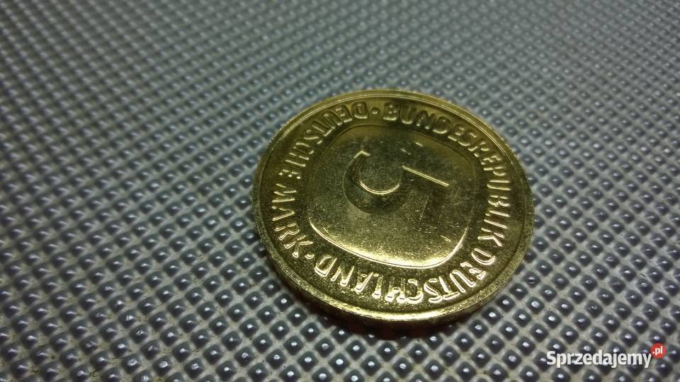 MONETA Niemcy 5 marek 2001 D złocona Warszawa