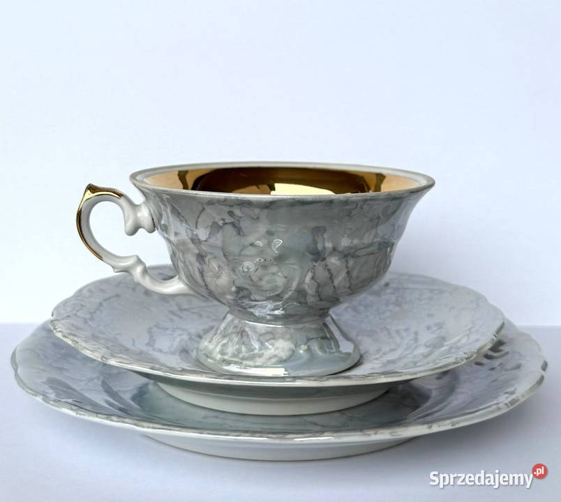Zestaw śniadaniowy marmurek Wawel porcelana