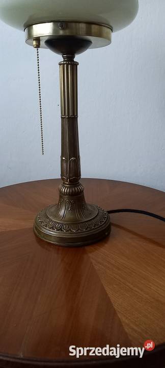 Bogato zdobiona mosiężna lampa w stylu Art Deco łódzkie Skierniewice