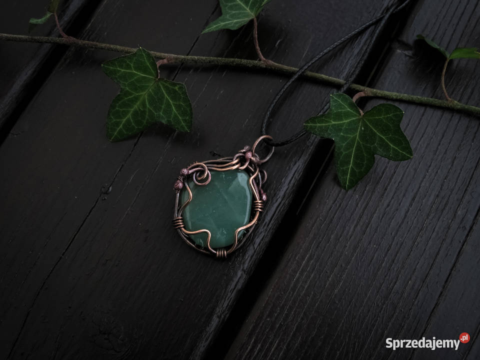 Unikatowy 2stronny miedziany wisior chalcedon Kraków